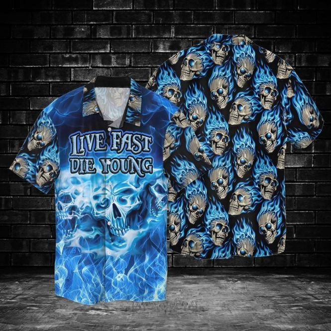 Skull Live Fast Die Young Hawaiian Shirt