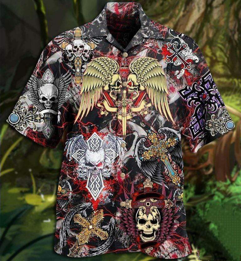 Skull Loves Key Hawaiian Shirt