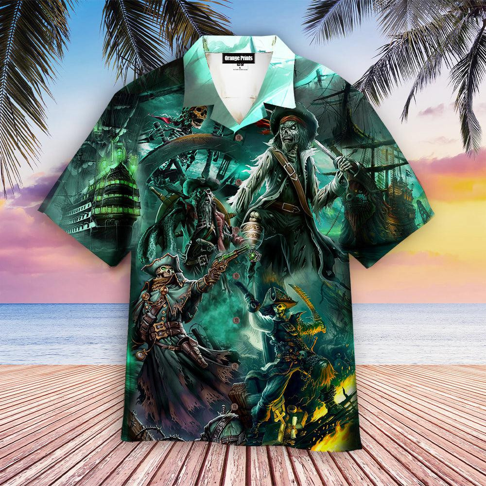 Skull Pirates And Ghost Ships Hawaiian Shirt
