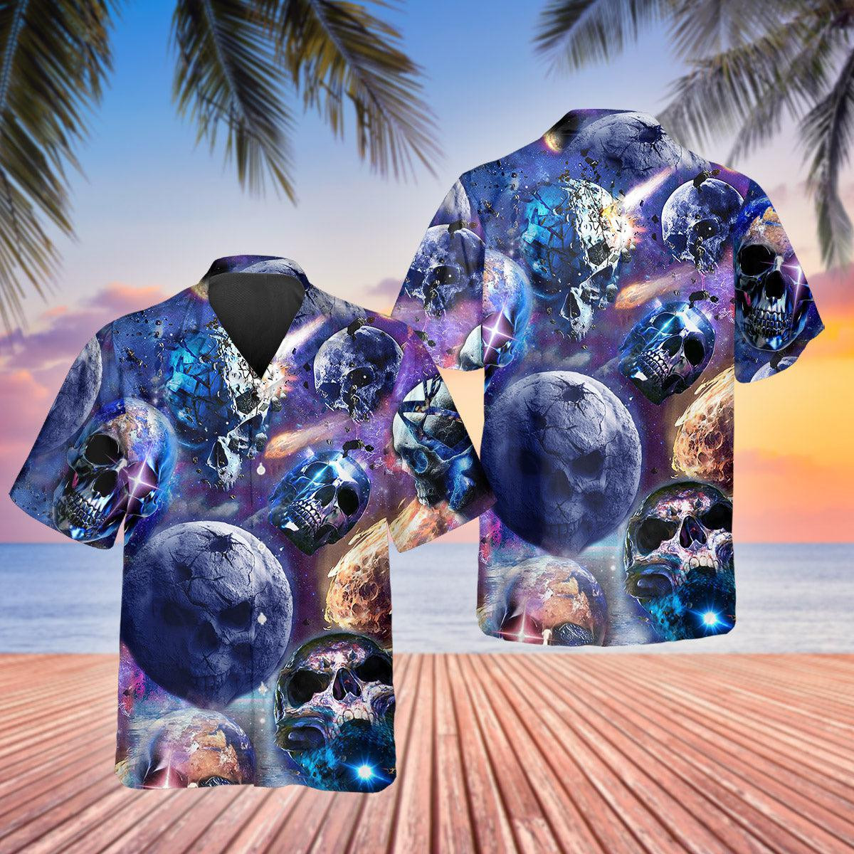 Skull Planet Galaxy Hawaiian Shirt