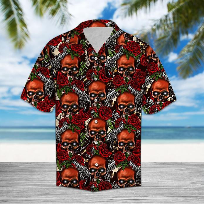 Skull Rose Hawaiian Shirt