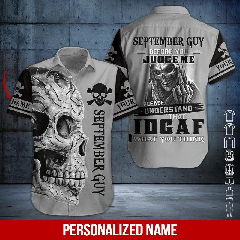 Skull September Guy Personalized Hawaiian Shirt