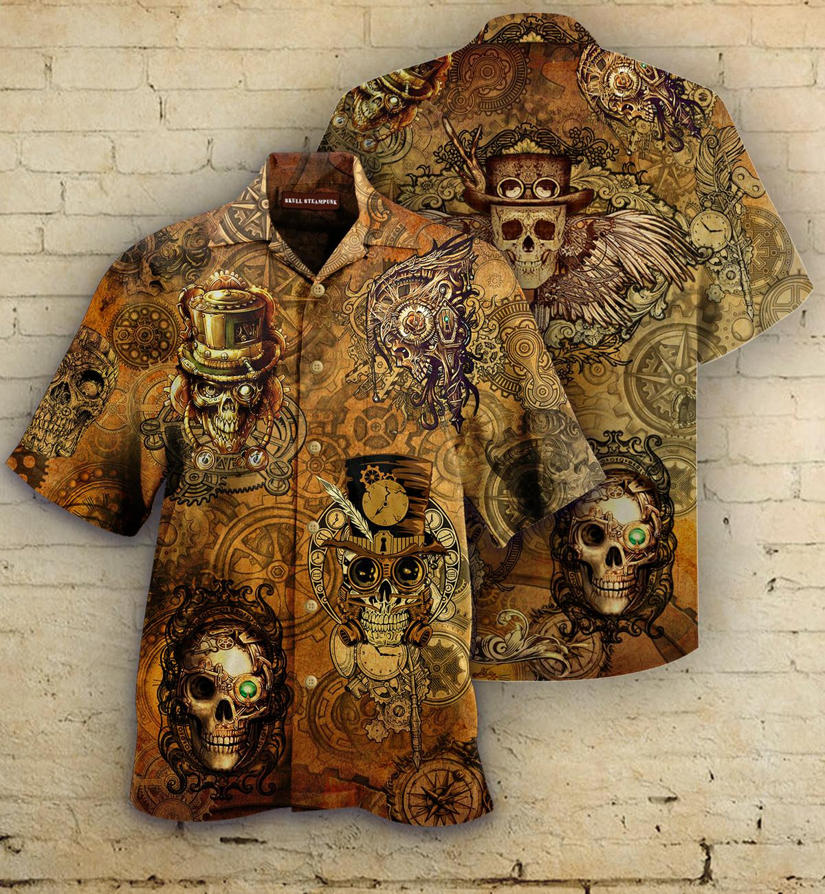 Skull Steampunk Hawaiian Shirt