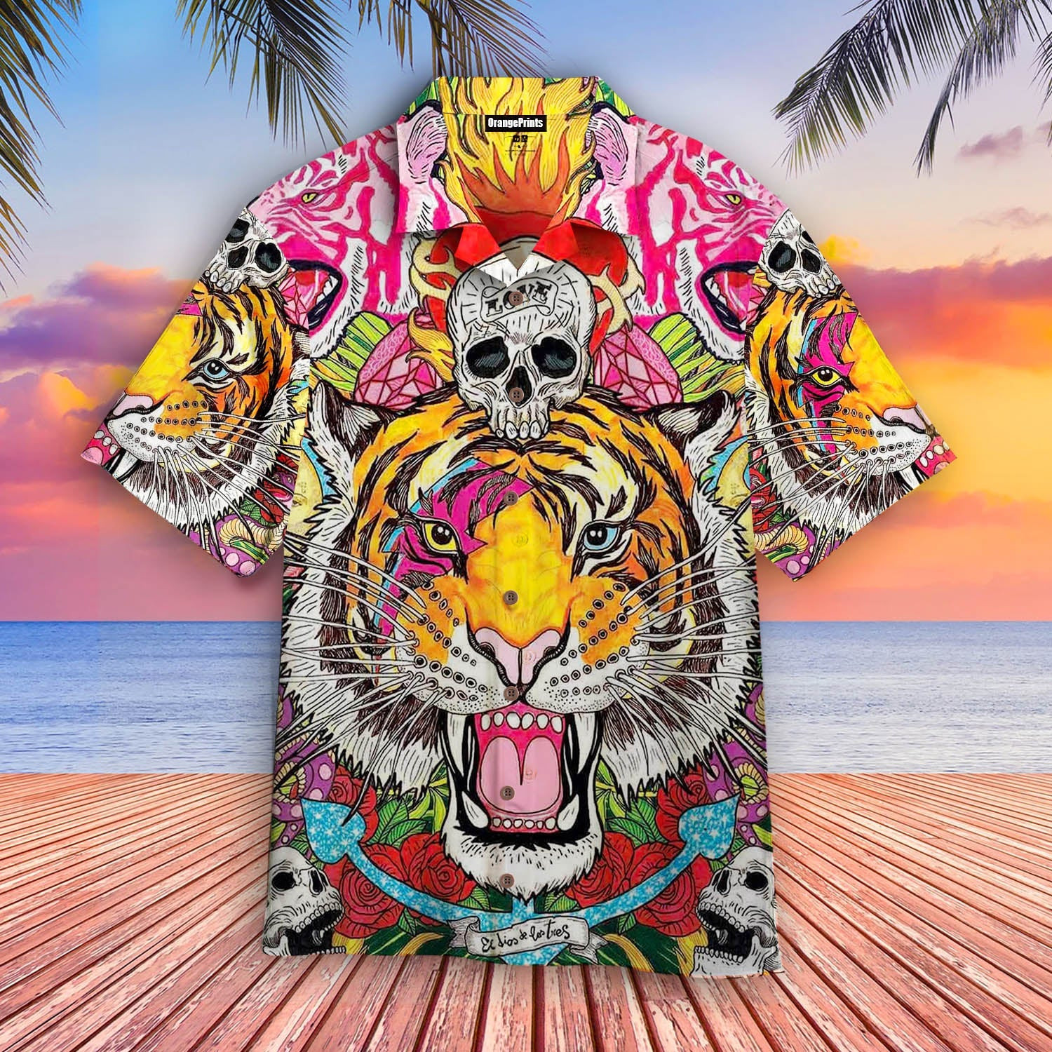 Skull Tiger Hawaiian Shirt
