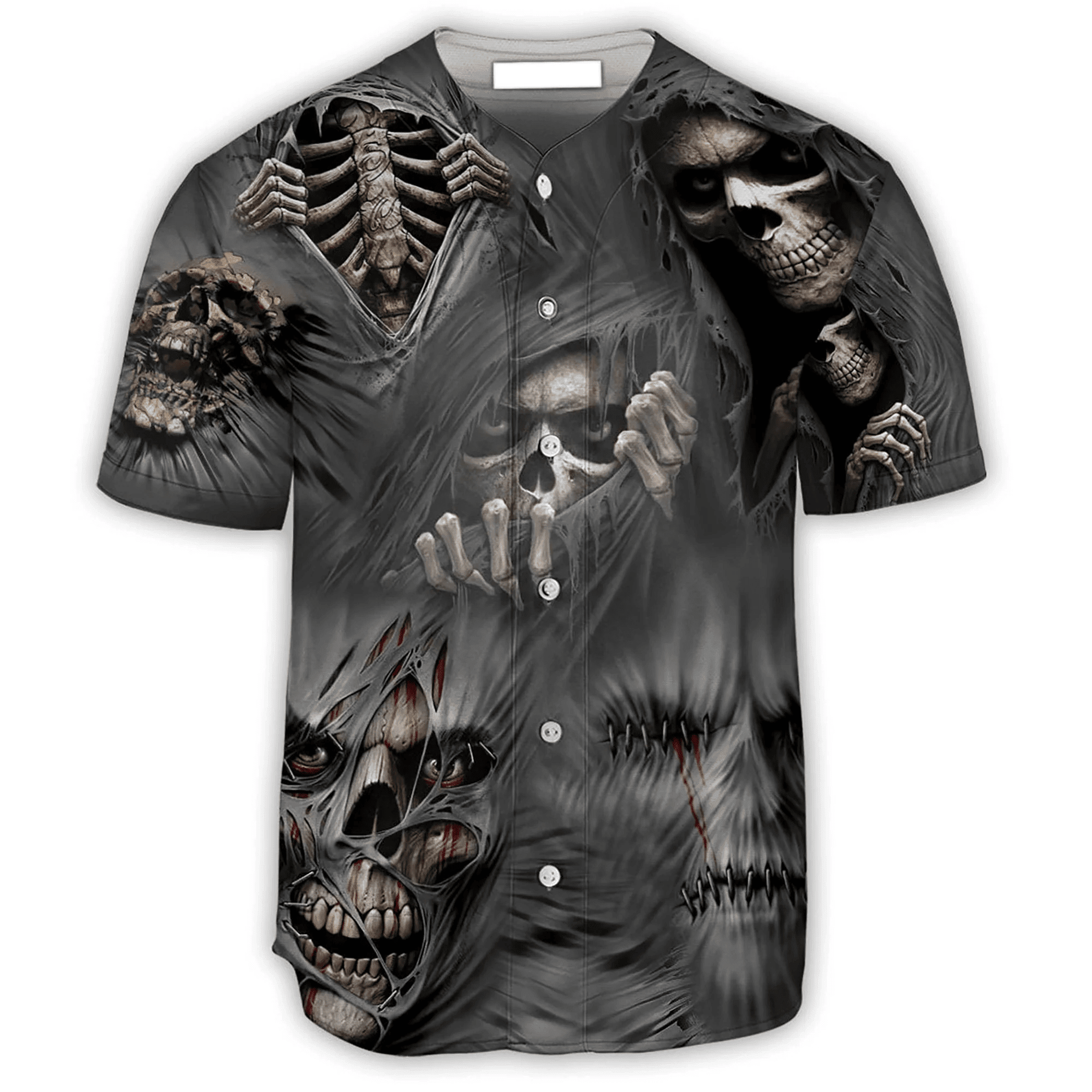 Skull What Scares You Excites Me Baseball Jersey