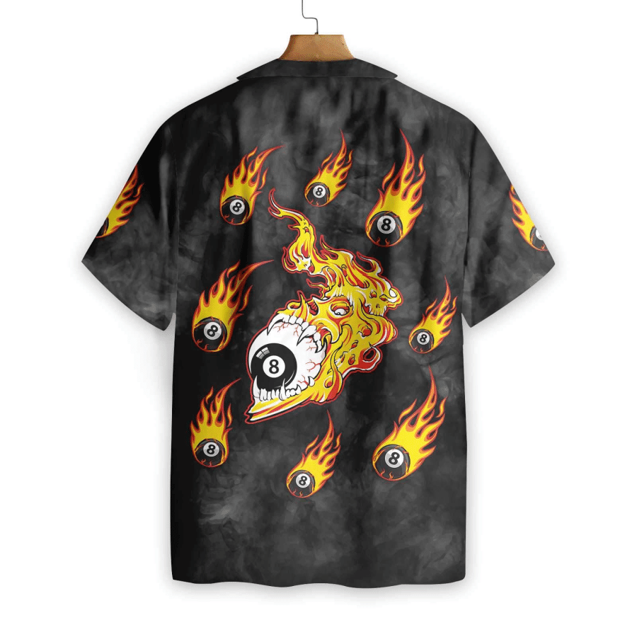 Skull With 8 Ball Pool Billiard Hawaiian Shirt