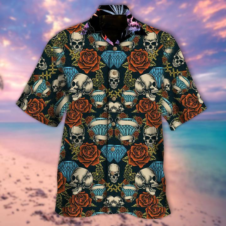 Skulls and Precious Diamonds Hawaiian Shirt