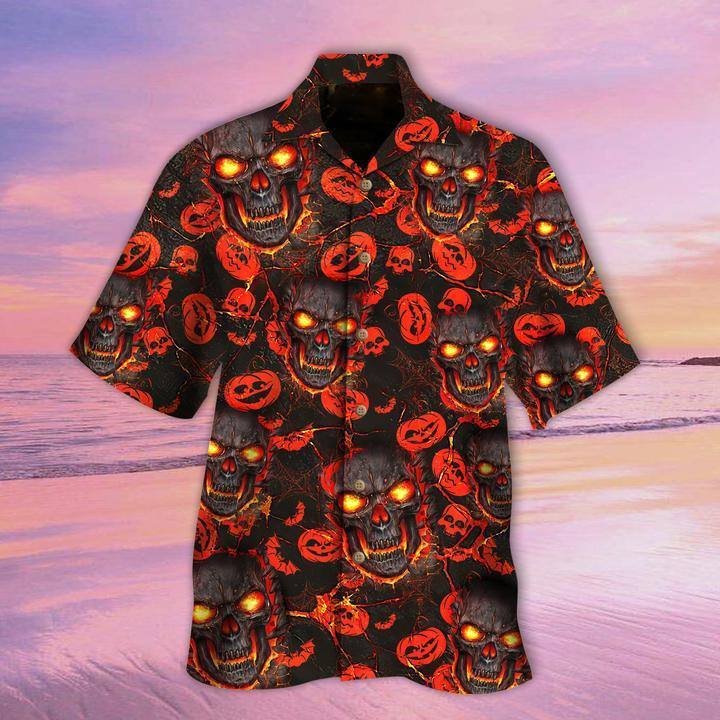 Skulls Pumpkin Halloween Hawaiian Shirt