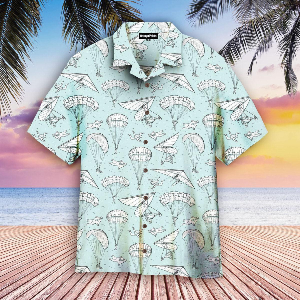 Skydiving Tropical Hawaiian Shirt