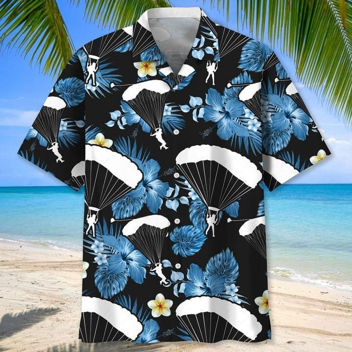 Skydiving Tropical Print Hawaiian Shirt