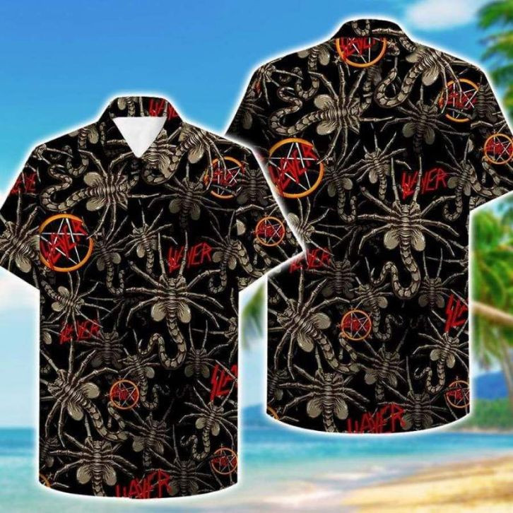 Slayer Alien Face Hawaiian Shirt