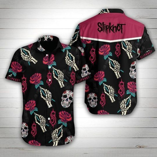 Slipknot Band Rose Skull Hawaiian Shirt