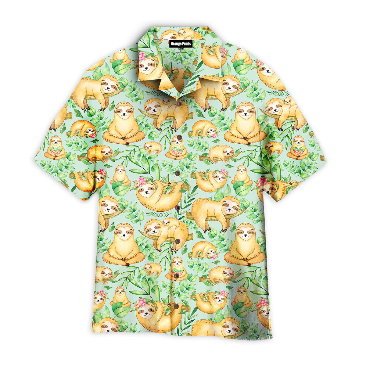 Sloth Flower Aloha Hawaiian Shirt