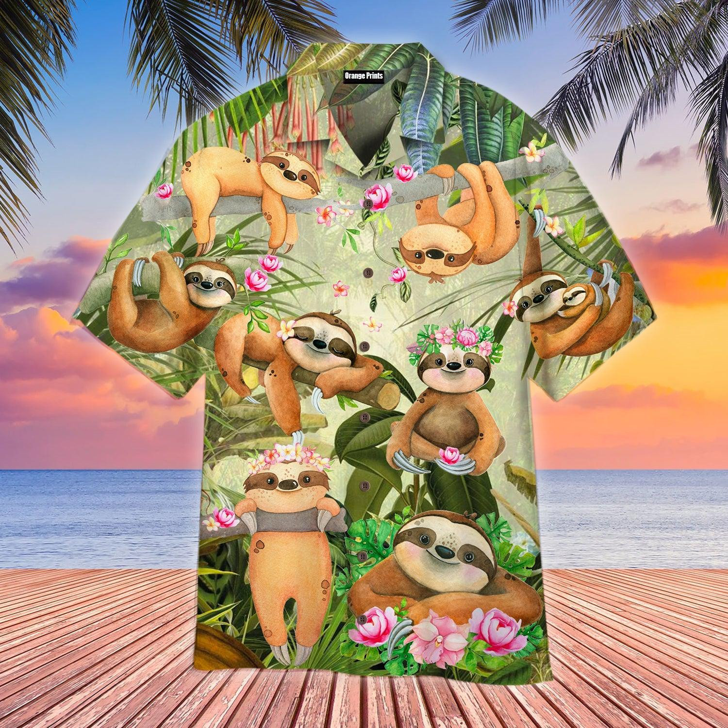 Sloth Just Chilling Hawaiian Shirt