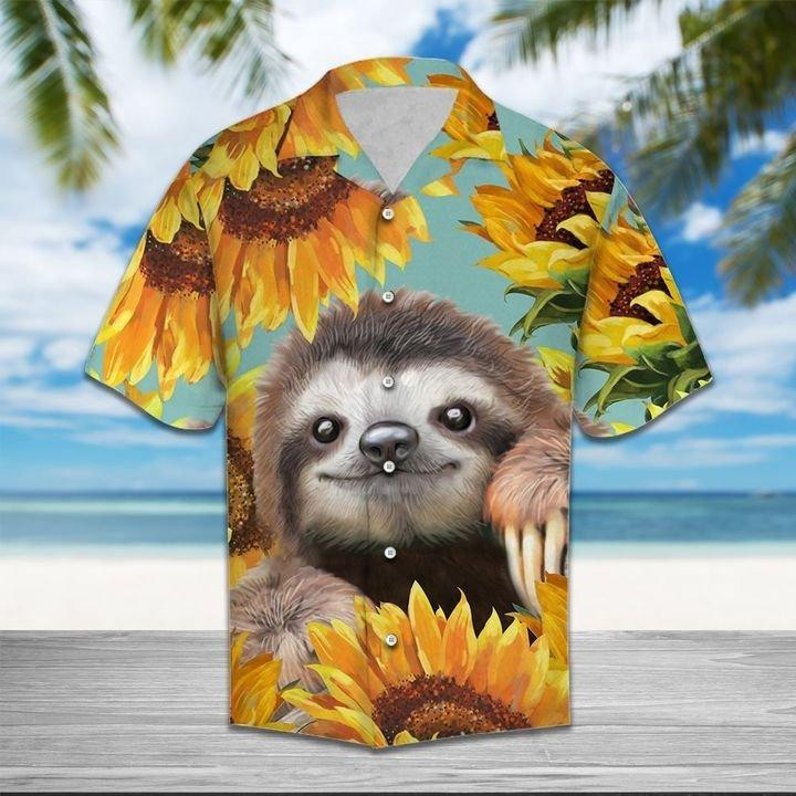 Sloth Sunflower Hawaiian Shirt