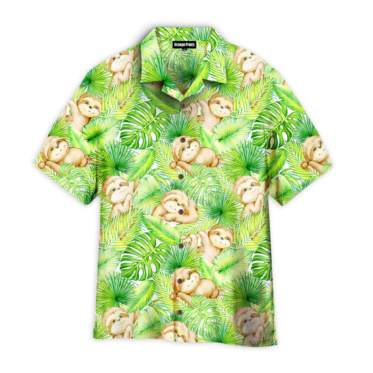 Sloths Surrounded By Tropical Leaves Hawaiian Shirt
