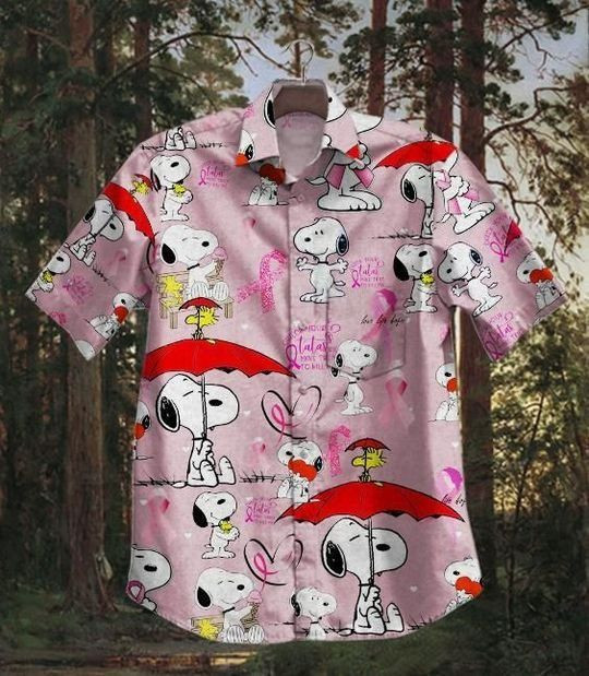 Snoopy Breast Cancer Awareness Ii Hawaiian Shirt