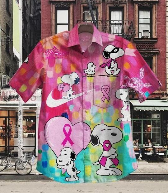 Snoopy Breast Cancer Awareness Iii Hawaiian Shirt