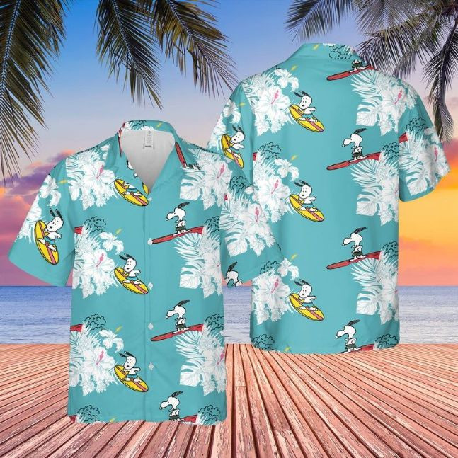 Snoopy Surfing Summe Cartoon Peanuts Hawaiian Shirt