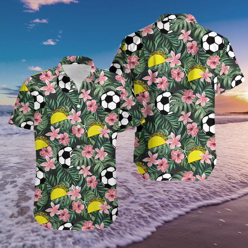 Soccer And Tacos Floral Hawaiian Shirt