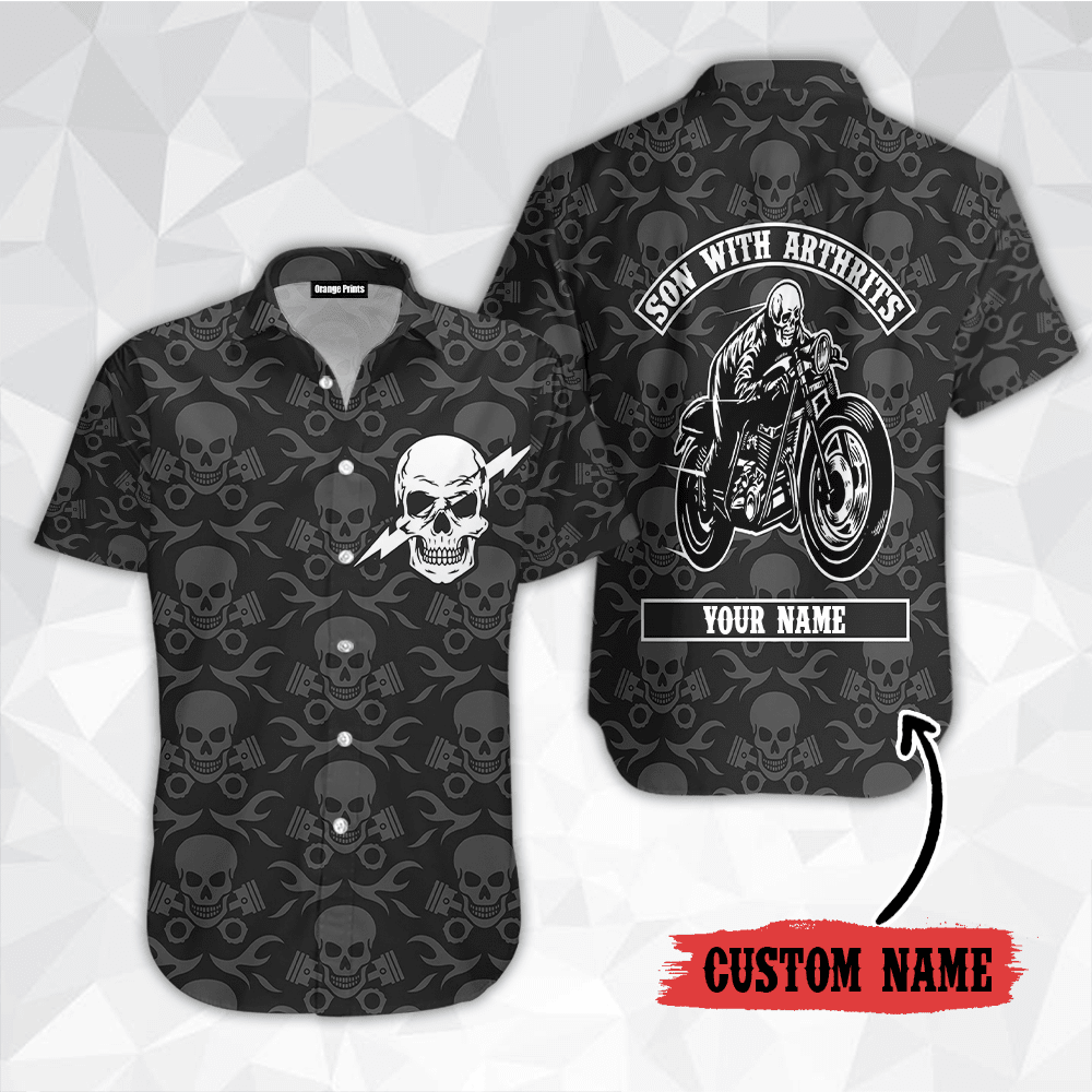 Sons With Arthritis Motorcycle Personalized Hawaiian Shirt