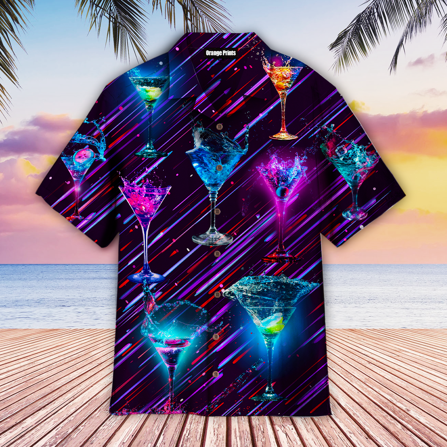Splashing Cocktail Hawaiian Shirt