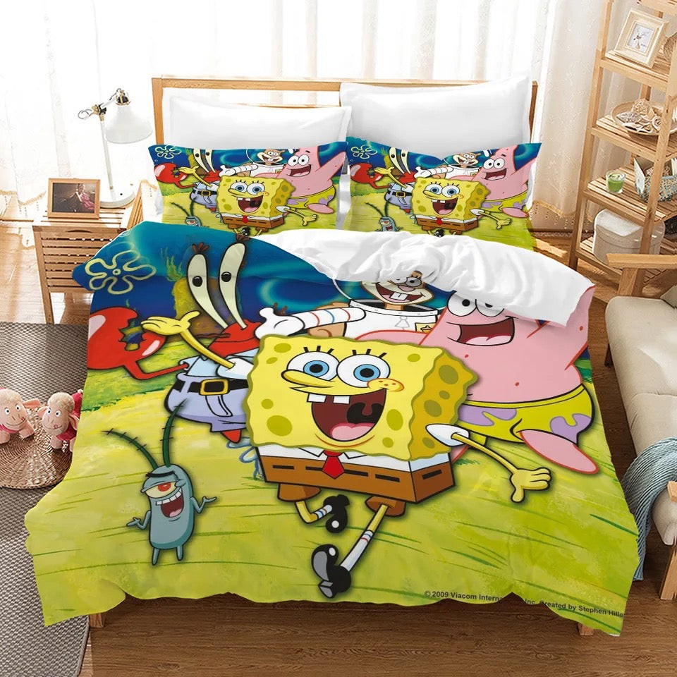 Square Pants Sponge Bob #1 Duvet Cover Quilt Cover Pillowcase Bedding Set Bed Linen Home Decor