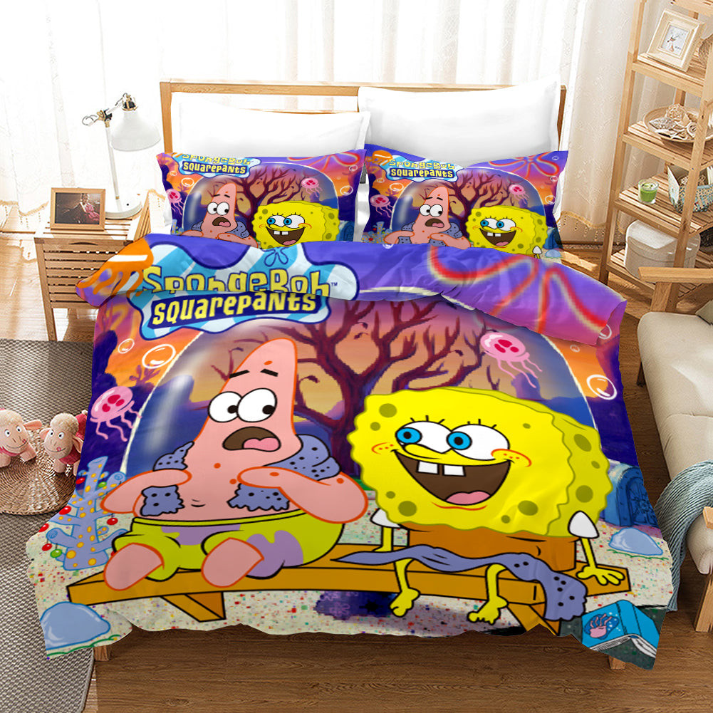 Square Pants Sponge Bob #10 Duvet Cover Quilt Cover Pillowcase Bedding Set Bed Linen Home Decor