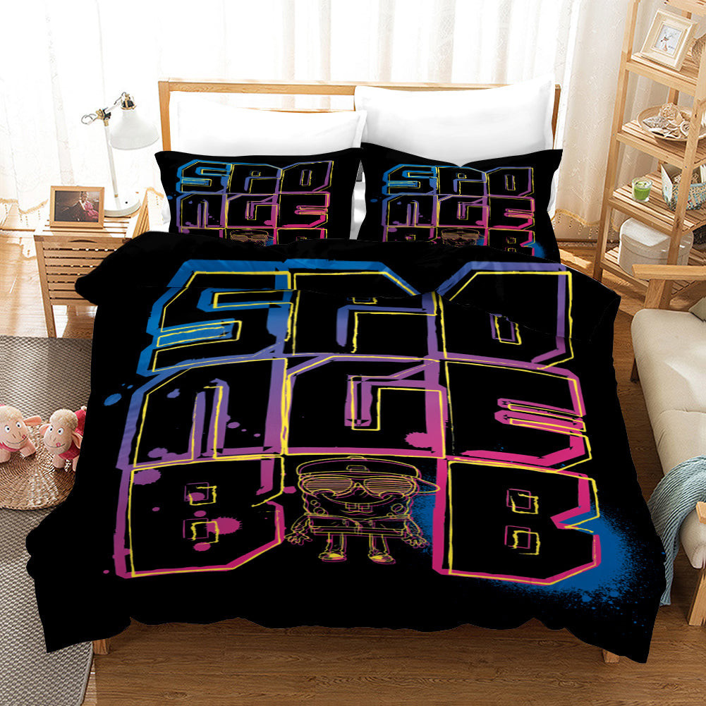Square Pants Sponge Bob #13 Duvet Cover Quilt Cover Pillowcase Bedding Set Bed Linen Home Decor