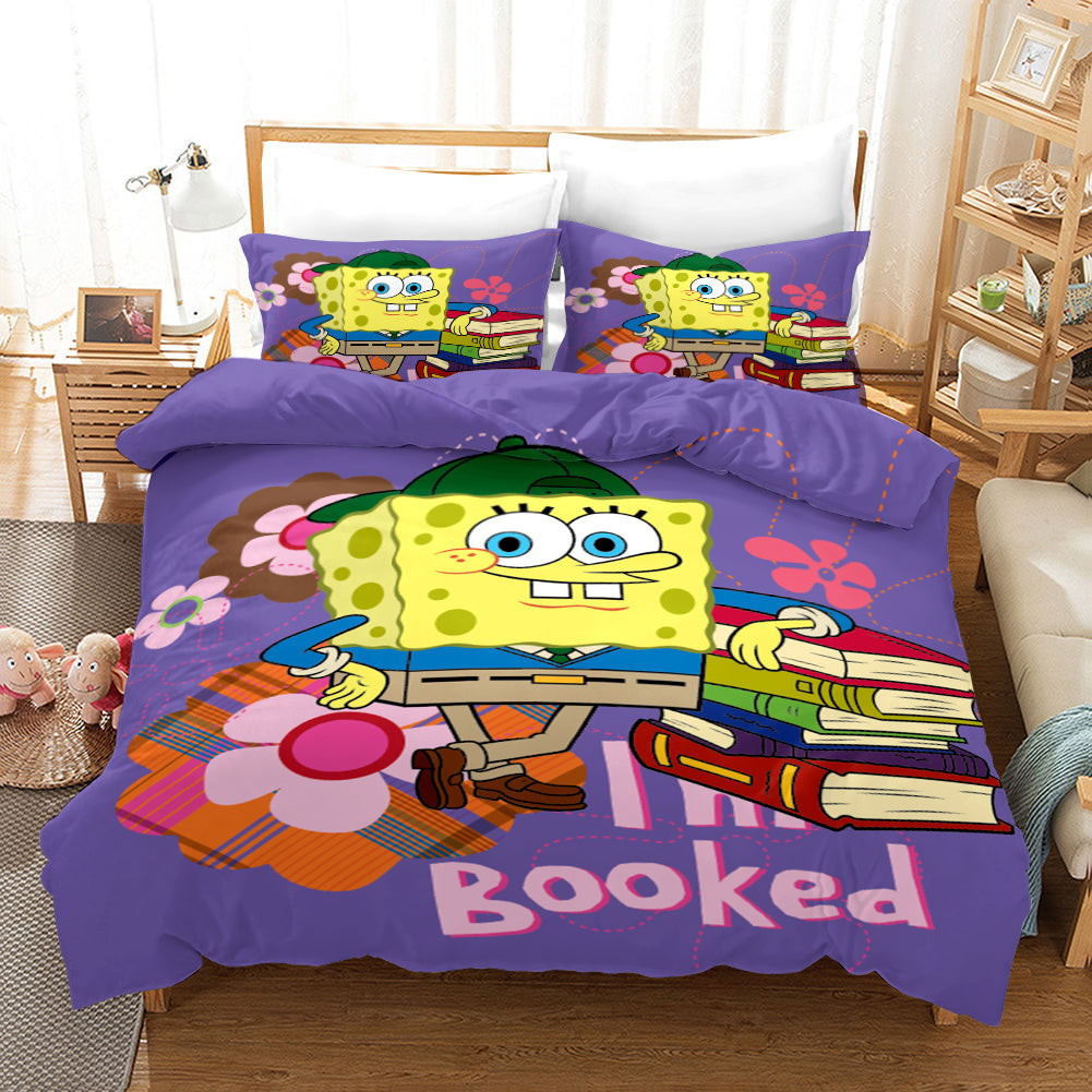 Square Pants Sponge Bob #14 Duvet Cover Quilt Cover Pillowcase Bedding Set Bed Linen Home Decor