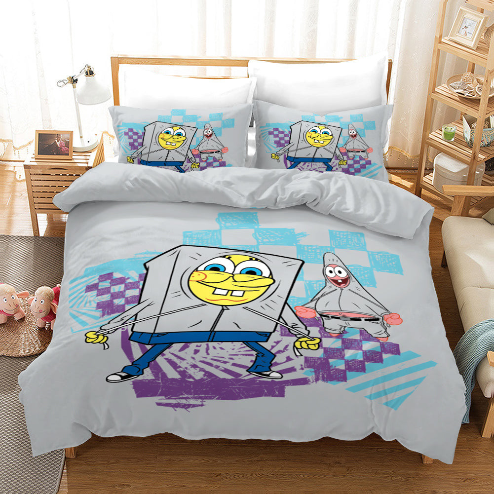 Square Pants Sponge Bob #15 Duvet Cover Quilt Cover Pillowcase Bedding Set Bed Linen Home Decor