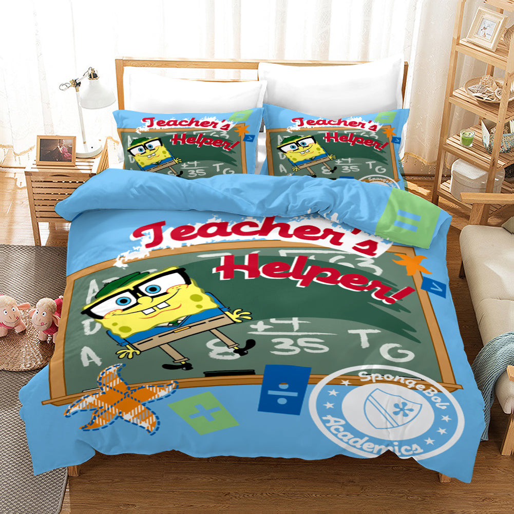 Square Pants Sponge Bob #17 Duvet Cover Quilt Cover Pillowcase Bedding Set Bed Linen Home Decor