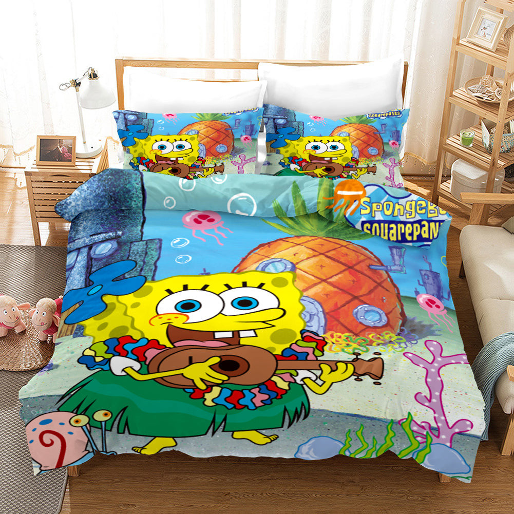 Square Pants Sponge Bob #18 Duvet Cover Quilt Cover Pillowcase Bedding Set Bed Linen Home Decor