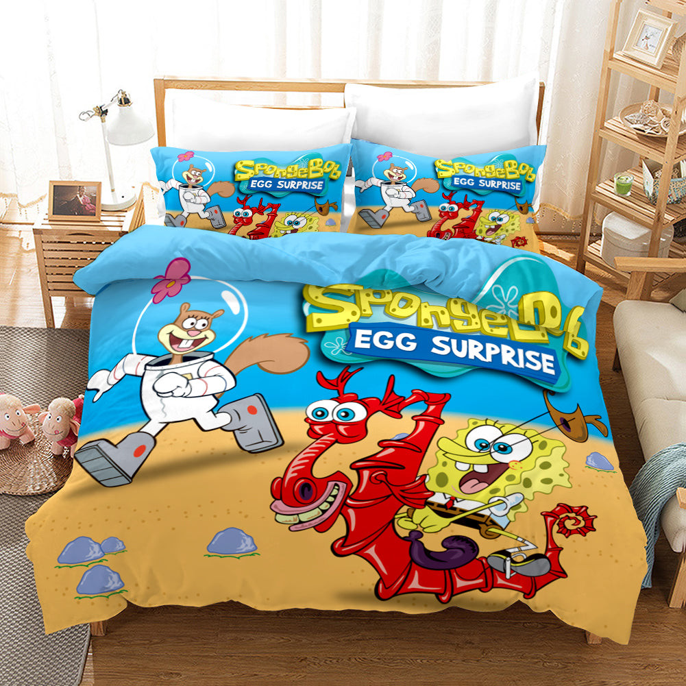 Square Pants Sponge Bob #19 Duvet Cover Quilt Cover Pillowcase Bedding Set Bed Linen Home Decor
