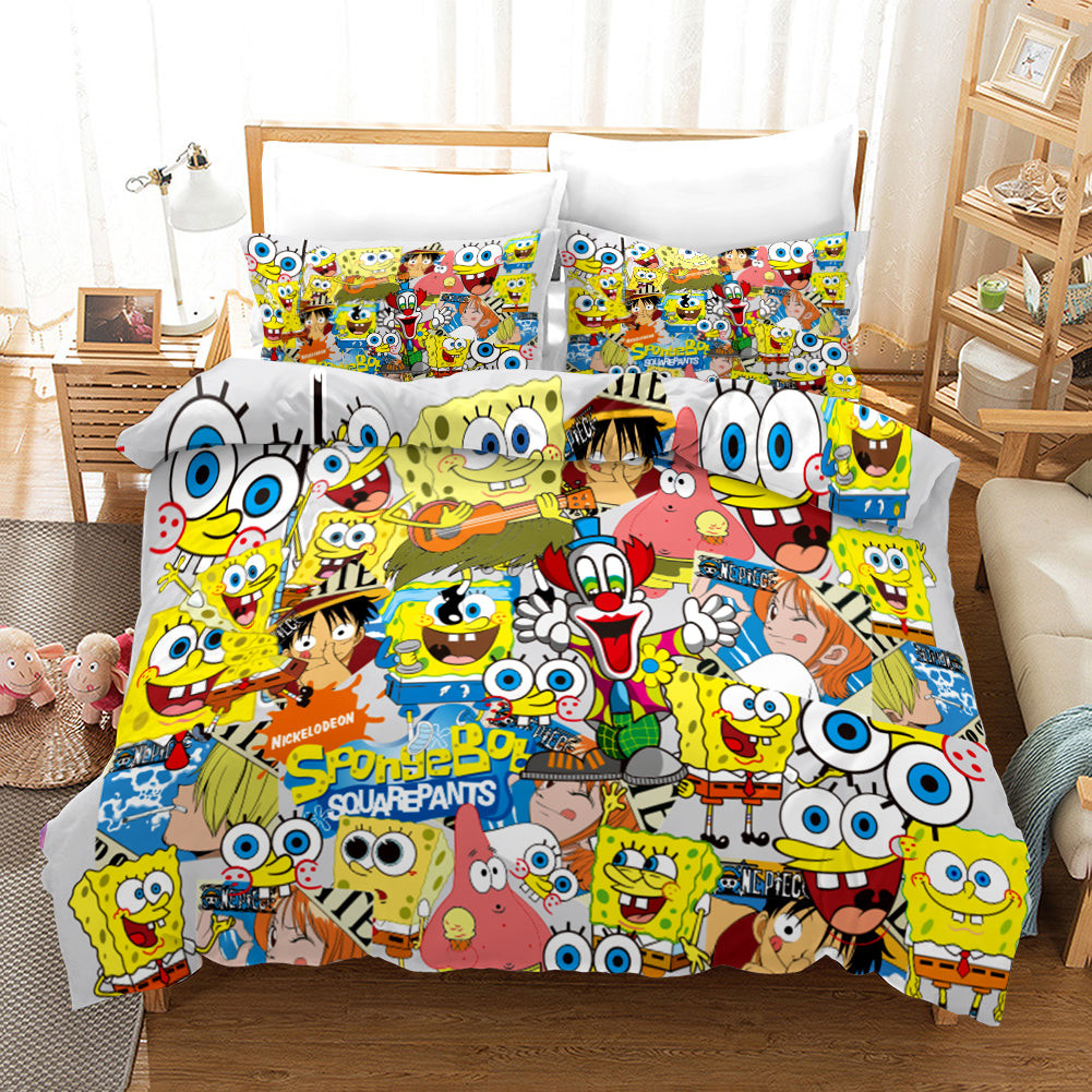 Square Pants Sponge Bob #22 Duvet Cover Quilt Cover Pillowcase Bedding Set Bed Linen Home Decor
