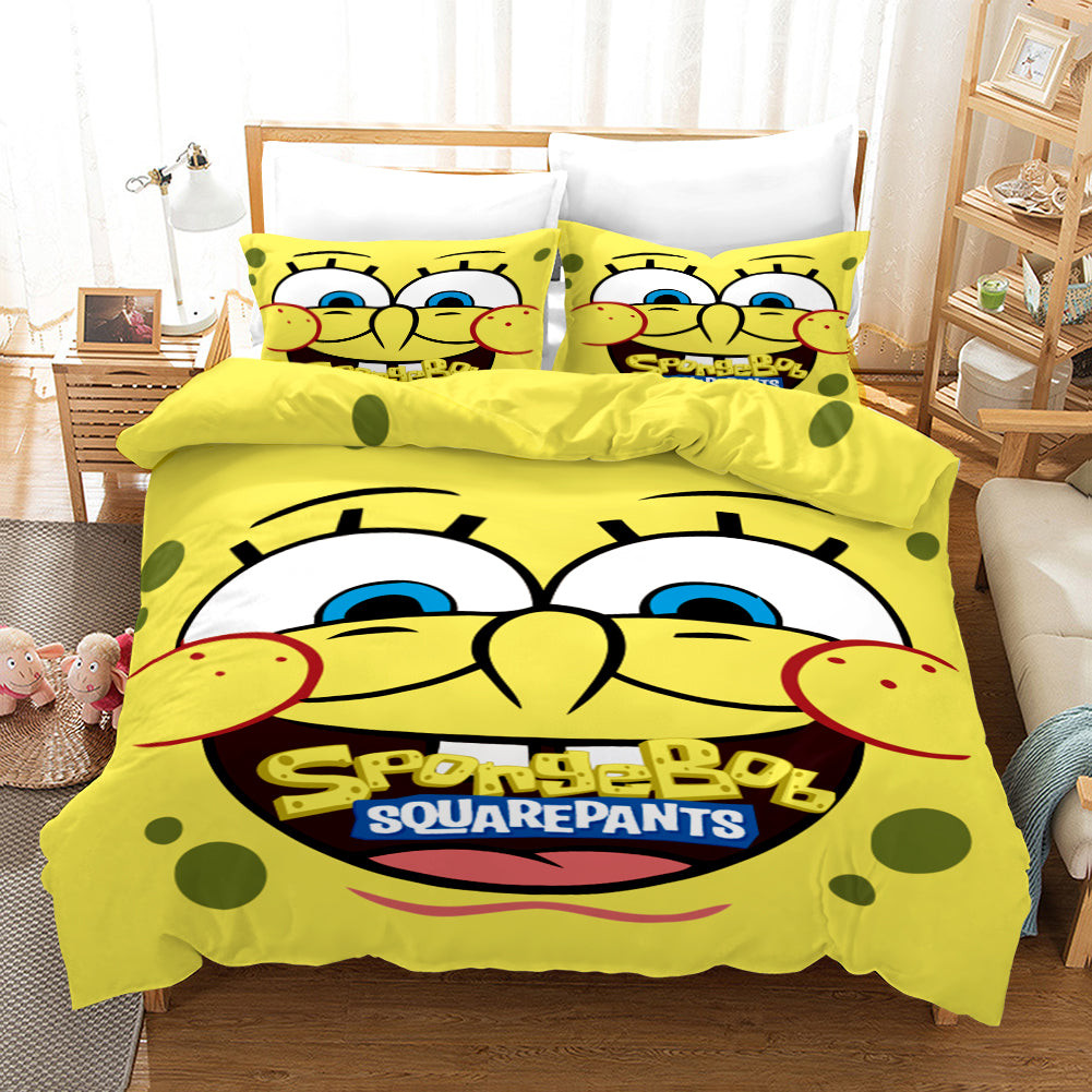 Square Pants Sponge Bob #23 Duvet Cover Quilt Cover Pillowcase Bedding Set Bed Linen Home Decor