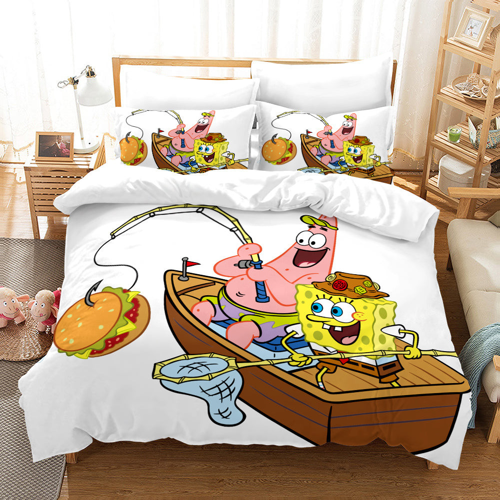 Square Pants Sponge Bob #24 Duvet Cover Quilt Cover Pillowcase Bedding Set Bed Linen Home Decor