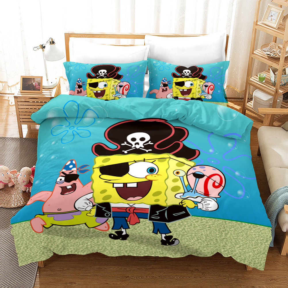 Square Pants Sponge Bob #25 Duvet Cover Quilt Cover Pillowcase Bedding Set Bed Linen Home Decor