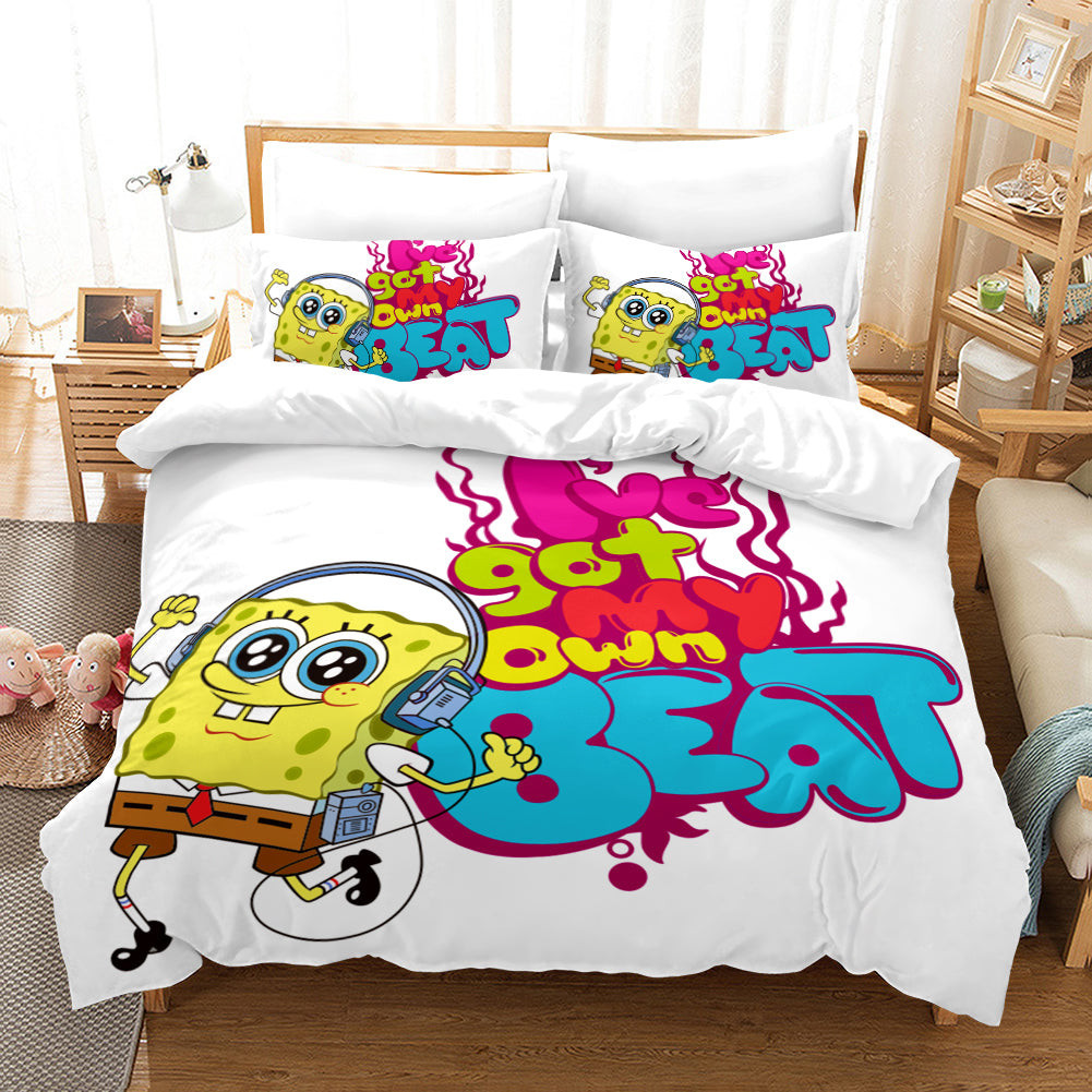 Square Pants Sponge Bob #28 Duvet Cover Quilt Cover Pillowcase Bedding Set Bed Linen Home Decor