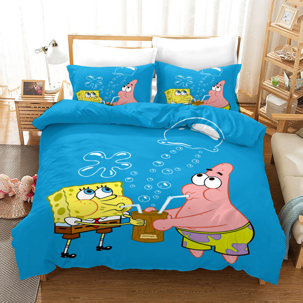 Square Pants Sponge Bob #29 Duvet Cover Quilt Cover Pillowcase Bedding Set Bed Linen Home Decor