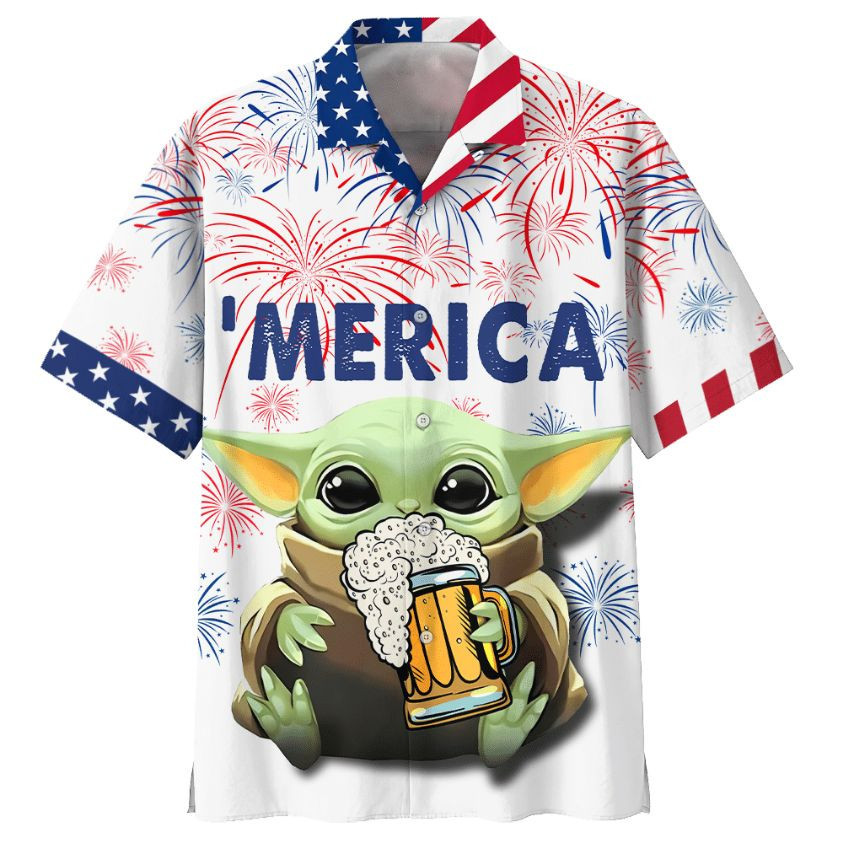 Star Wars Baby Yoda With Beer Hawaiian Shirt