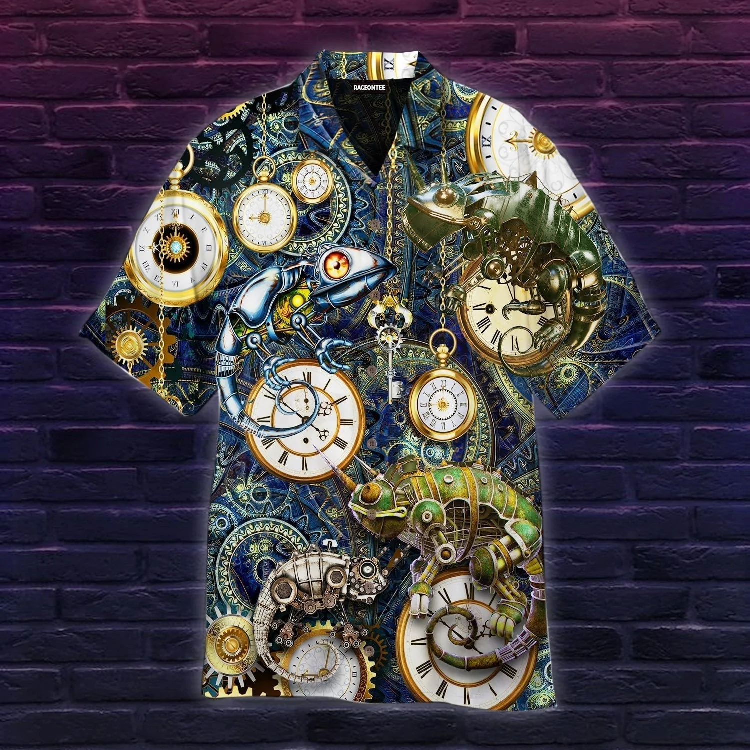 Stay Cool Steampunk Chameleon Hawaiian Shirt