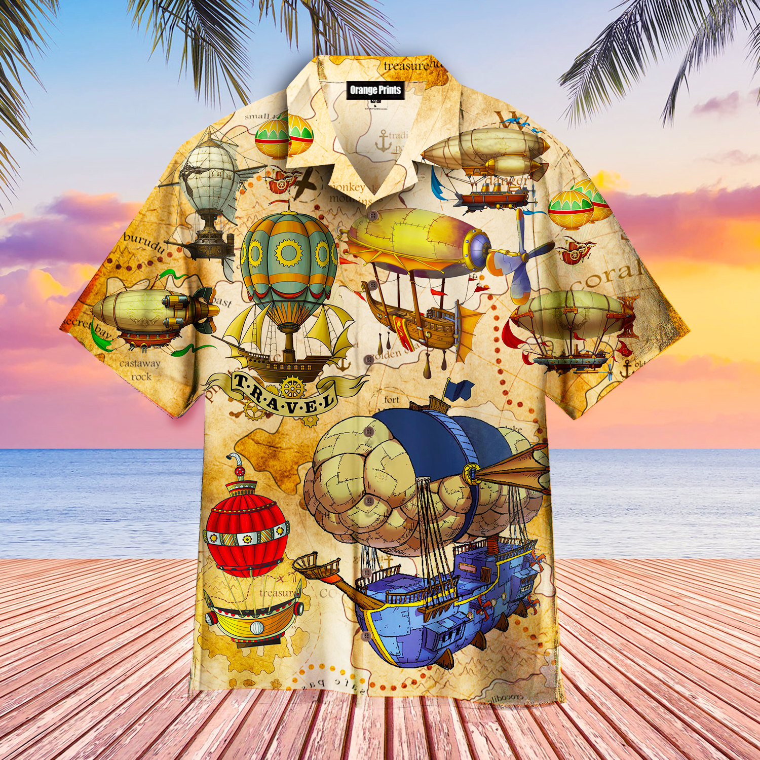 Steampunk Air Balloon Hawaiian Shirt