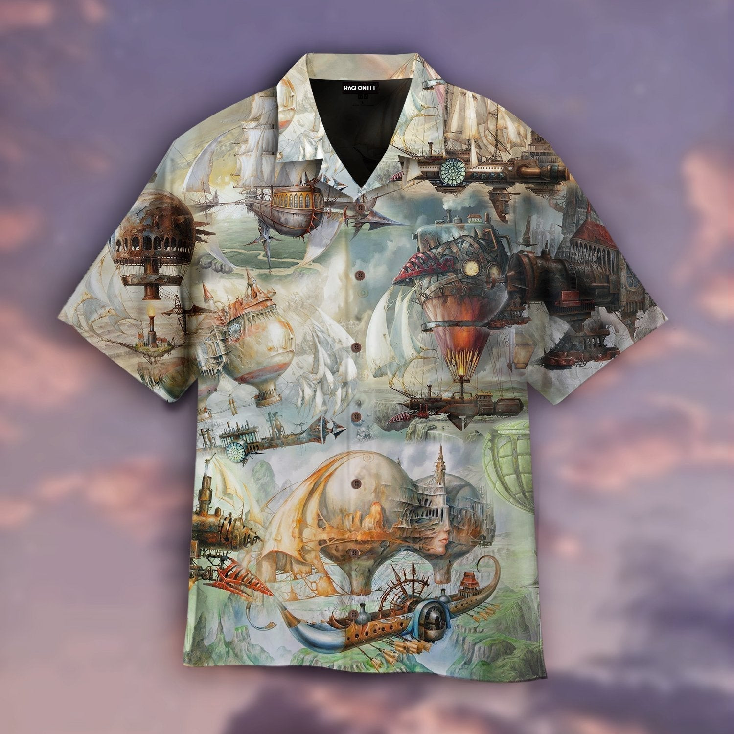 Steampunk Airship Hawaiian Shirt