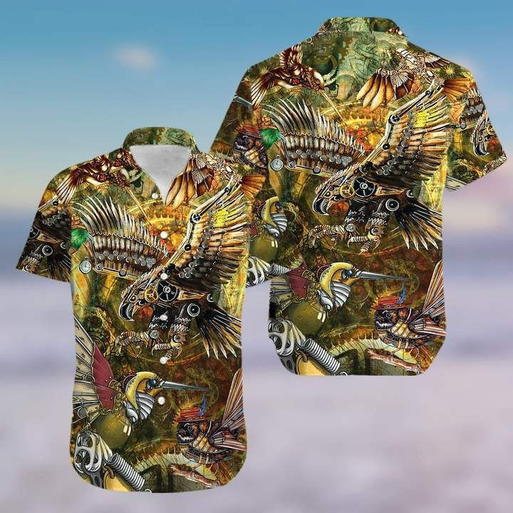 Steampunk Birds Aloha Hawaiian Shirt