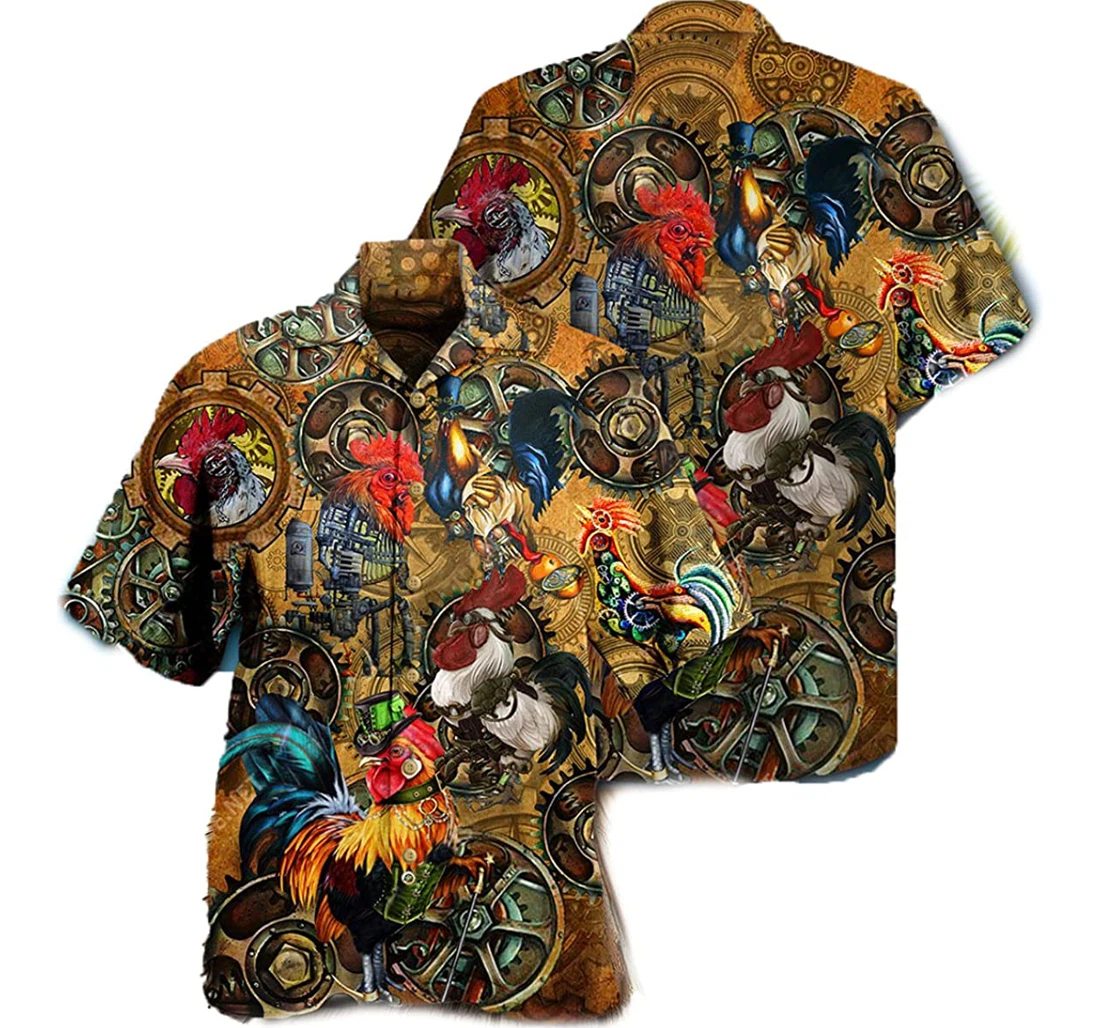 Steampunk Chicken Hawaiian Shirt