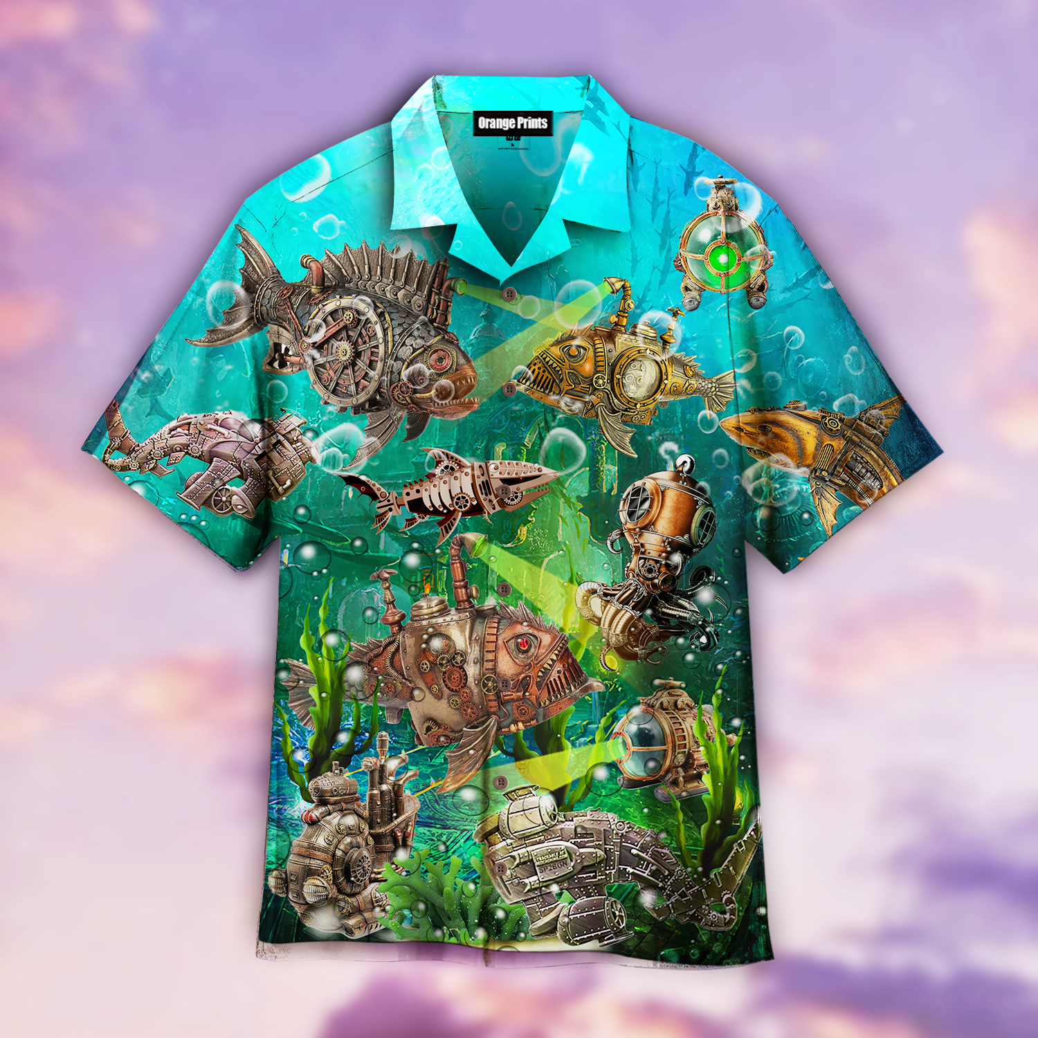 Steampunk Fishes Under The Sea Hawaiian Shirt