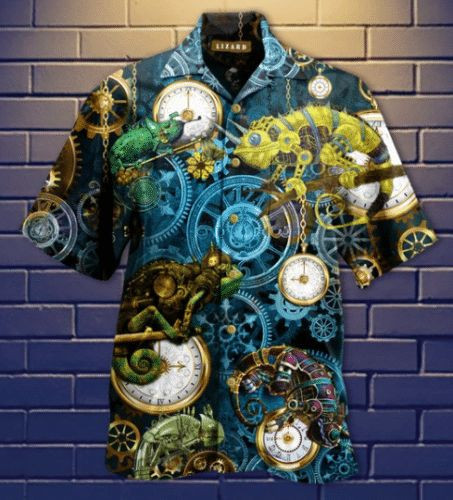 Steampunk Lizards Hawaiian Shirt