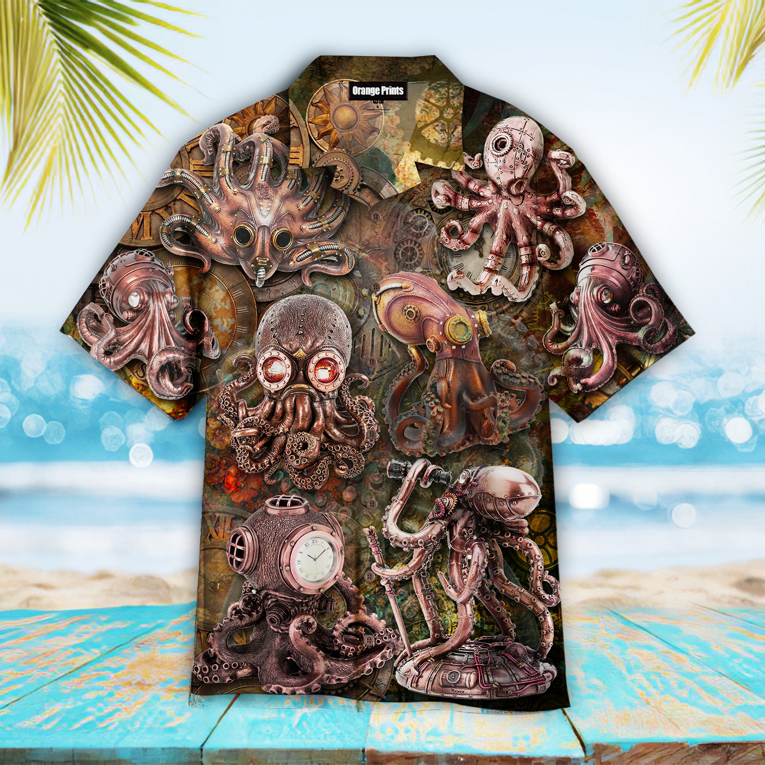 Steampunk Octopus Hawaiian Shirt