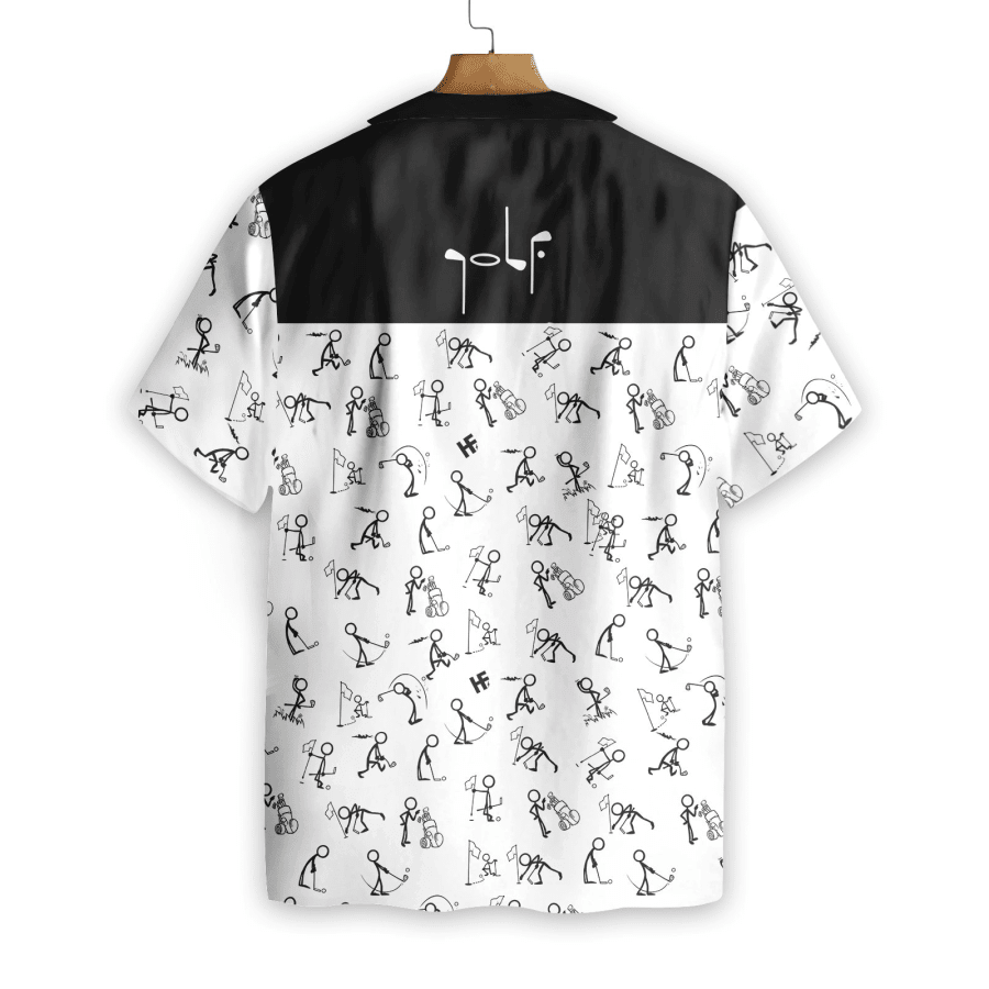 Stickfigures Playing Golf Hawaiian Shirt